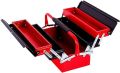 Metal Tool Box 5 Tray Professional Portable Storage Cabinet Workshop Cantilever Toolbox with Carry Handles Red & Black. 