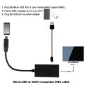 Micro USB 2.0 MHL To HDMI Cable HD 1080P For Android for Samsung HTC LG Android HDMI Converter Mini Mirco USB Adapter. 