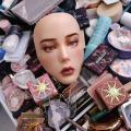 Makeup Practice Facial Board with Stand , 5D Silicone Full Face Practice Eyelash Eye Shadow, For Makeup Artist, Beginners,  Simulated Human Model Practice Makeup Face Reusable Practice Board For Teaching. 