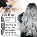 Hot Fashion Womens Dye Hair Cream Hair Color Permanent New Smoky Gray Punk Style Light Silver Grey Grandma Gray Hair Dye Product. 