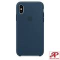 Original Iphone X Max Silicone Cover Soft-Touch Finish Back Protective Case For iPhone Xs MAX  Blue. 