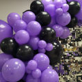 Purple & Black 80 Latex Balloons Pack For Birthday , Anniversary & Party Decoration and Room Decoration. 