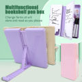 Pencil Case Multifunctional Bookshelf 2-in-1 Efficient Space Foldable Reading Shelf Pencil Box Simple Book Display For Schools Supples 1Set. 