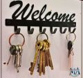 Wall-Mounted Key Holder – Decorative 'Welcome' or 'Home' Design, Brown & Black  Wall Décor Key Hanger / Keyholder Stand / Key Chains Hanger For Home, Kitchen & Office Use. 