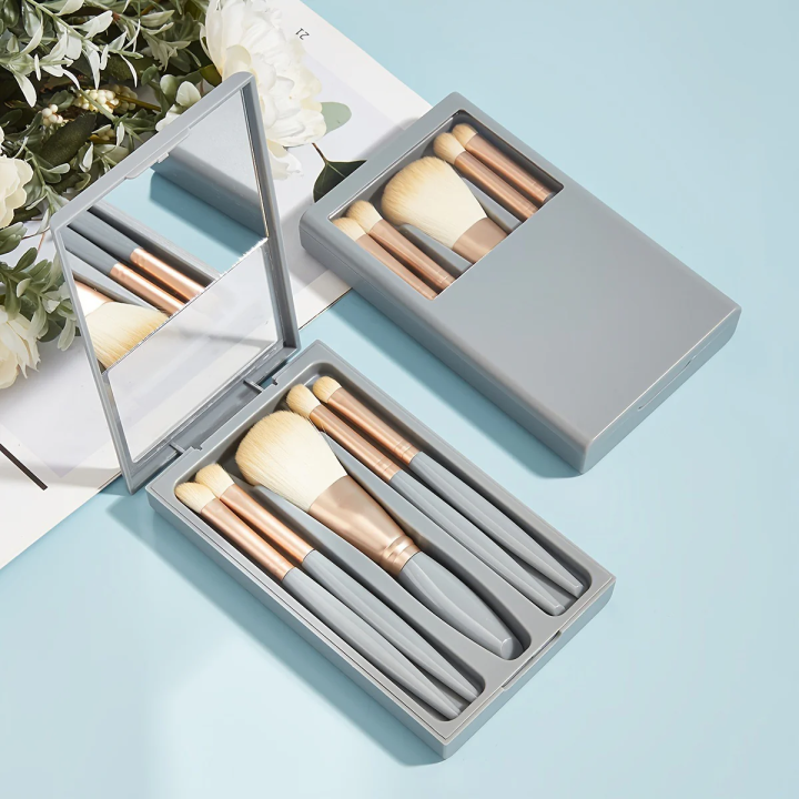 RUKI Window Mirror 5 PCS Makeup Brushes Set Soft, Eyeshadow Contour, Concealer, Brush, Foundation Beauty Cosmetic Makeup Brushes Tools