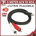 Branded New 3.5mm PC Aux Stereo To Dual 2 RCA Audio Cable MaleMale 5 Meters. 