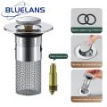 Jump Mechanism Sink Stopper Stainless Steel Bathroom Sink Stopper with Hair Catcher Universal Anti-clog Drain Filter for Home Southeast Asian Buyers' Choice Drain Stopper for Bathroom Sink. 