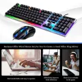 AOC KM100 Cool Backlit Keyboard and Mouse Combo Ergonomic Waterproof Keyboard Color Backlight for Computer PC Laptop  Extra 2% Off. 