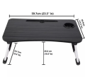 New Wooden Laptop Table, Foldable Laptop Stand, Laptop Desk with Cup Holder, Laptop Lap Desk, Laptop Table with Cup Holder for Study, Arts, Bed and Multipurpose Usage. 