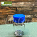 Reagent Bottle, 100ml - Culture Bottle -Transparent with Blue Screw Cap – Media Bottle - White Graduations - Borosilicate 3.3 Glass – Normax. 