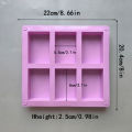 Silicone soap mold 6 even rectangular soap silicone cake mold handmade cold soap mold rectangular soap mold. 