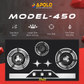 APOLO Manual Stove / Hob - Model 450 - 3 Burner - 100% Pure Stainless Steel Top - Rust Proof - 14 Days Return Warranty. 