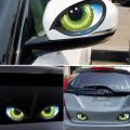 1 【HOT】 Car Creative Reflective Car Stickers Rearview Mirror Eyes Funny Stickers 3D Scratches To Block Cartoon Decorative Accessories. 