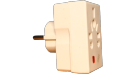 High Plastic Material Multi Input (3-Way) Output way 2-Pin Plug Multi Country Input Plug Adapter with 13A Fuse & Red indicator light.. 