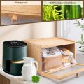 Large bread box bread basket wooden box storage boxes kitchen counter organizer wooden storage box bread storage. roll top breadbox. bread boxes for kitchen countertop. Bamboo wooden boxes. 