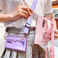 For OPPO Reno2 F / OPPO Reno 2F Cover [Neck Lanyard + Wrist Strap] Fashion Plating Bumper Stand Phone Case Camera Lens Protection Soft TPU Silicone Shockproof Protective Back Cover. 