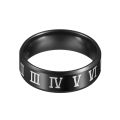 Finger Ring Luxury Jewelry Gift Stainless Steel Roman Number Print Men Band for Prom. 