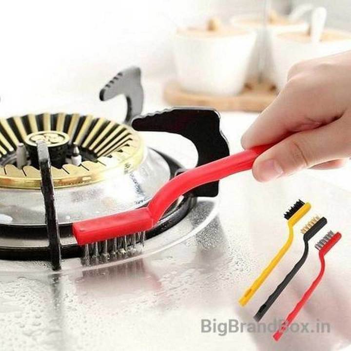 3 PC MINI WIRE BRUSH SET (BRASS, NYLON, STAINLESS STEEL BRISTLES)