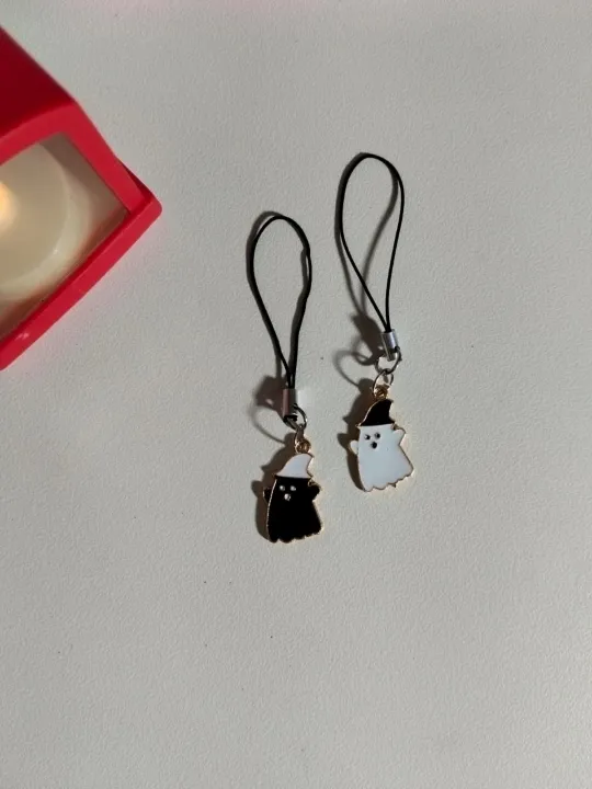 👻 Cute Ghost Phone Charm pair Aesthetic Mobile Strap | Kawaii Ghost ...