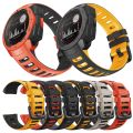 For Garmin Instinct / Instinct Esports Two-color Silicone Watch Band(Tundra White+Black). 