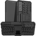 Galaxy S21 FE Case, Shockproof Hybrid Slim Dual Layer Rugged Rubber Hybrid Hard/Soft Impact Armor Defender Full Body Protective Case with Kickstand for Samsung Galaxy S21 FE 5G (2021 Model). 