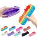 1 Piece Random Color Hello Kitty Push Pop It Bubbles Simple Dimple Stationary Bag Sensory Pencil Case Fidget Toys. 
