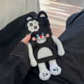 Funny 3D Cute Plush Black Cat Phone Case For iPhone 14 Plus 11 12 13 Pro Max Soft Cover Kawaii Cartoon Cases For 14 Pro Funda. 
