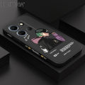 Hontinga for Infinix Note 30 4G 5G Back Cover Green Hair Boy Side Design Phone Case Square Soft Liquid Silicone Mobile Cover. 