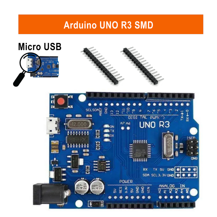 Arduino UNO R3 SMD Micro USB Development Board ATmega328P Compatible with Arduino IDE