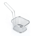 Mini Stainless Steel Frying Basket – Small 304 Mesh Fry Basket for French Fries, Snacks, Dim Sum & Commercial Use – Food-Grade Silver Serving Basket. 