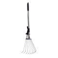 Garden Leaf Rake Cleaning Leaves Sticks and Debris Telescoping Handle Adjustable for Plants Lawns Roof Yard Gardening Camping. 