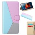 Applicable iPhone14 Pro Max Three-Color Stitching Leather Case Apple 13 Card Wallet Phone Case XS Protective Sleeve. 