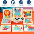 Wooden Animal 3D Puzzle Game for Toddlers 1 2 3 4 Years Old School Boys Girls Animal Jigsaw Toddler Puzzle Games Toddlers Developmental Montessori Learning Educational Preschool Toys Gift for Kids Children Puzzle Toys. 
