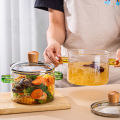 Glass Saucepan  with Cover, Heat-Resistant Glass Stovetop Pot and Pan with Lid, The Best Handmade Glass Cookware Set Cooktop Safe for Pasta Noodle, Soup, Milk, Baby Food. 
