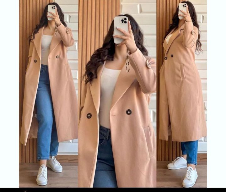 Casual%20Wear%20College%20Wear%20Hello%20Women's%20Winter%20Popular%20One%20Button%20Double%20Fleece%20Long%20Coat%201%20Piece%20Women's%20Fashion%20-%20Image%205