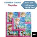 Frozen Theme Napkins or Tissue Paper Pack of 5 (20 napkins in each pack). 