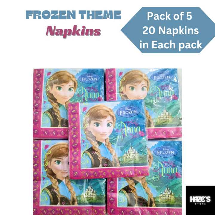 Frozen Theme Napkins or Tissue Paper Pack of 5 (20 napkins in each pack)