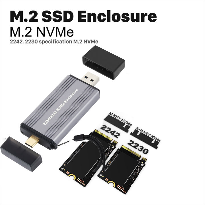 M2 SSD Case USB A USB C M.2 NVME 2230 2242 SSD Enclosure USB 3.2 10Gbps