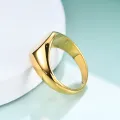 Stainless Steel Classical Simple Plain Round Signet Ring Wedding Statement Promise Anniversary Ring. 