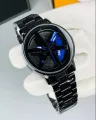 “WHEEL WATCH Premium  Men’s Wristwatch – Rotating Rim Dial, Multi-Function Modern Design, Waterproof Metal Strap”Look Like Smart Watch. 