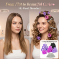 12-Pack Heatless Hair Curling Rollers Set (12 PCS) | Instant Volume & Curls | No Heat Damage | Easy Styling at Home. 
