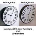 High Quality New Wall Clock -  Modern 13 inch Wall Clock  Non-Ticking Design for Bedrooms, Living Rooms & Offices with 3D numbers - Stylish Quartz Timepiece for Home Décor – Quiet, Minimalist, Battery-Operated Clock – Perfect for Any Space - Wall Clock. 
