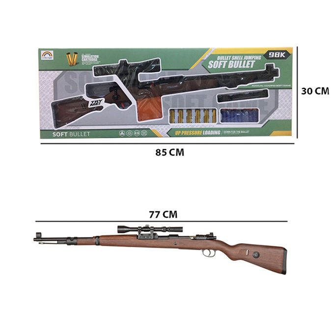 New Big Size Kar-98 Sniper Manual Reload With Shell Ejecting Feature Toygun For Kids