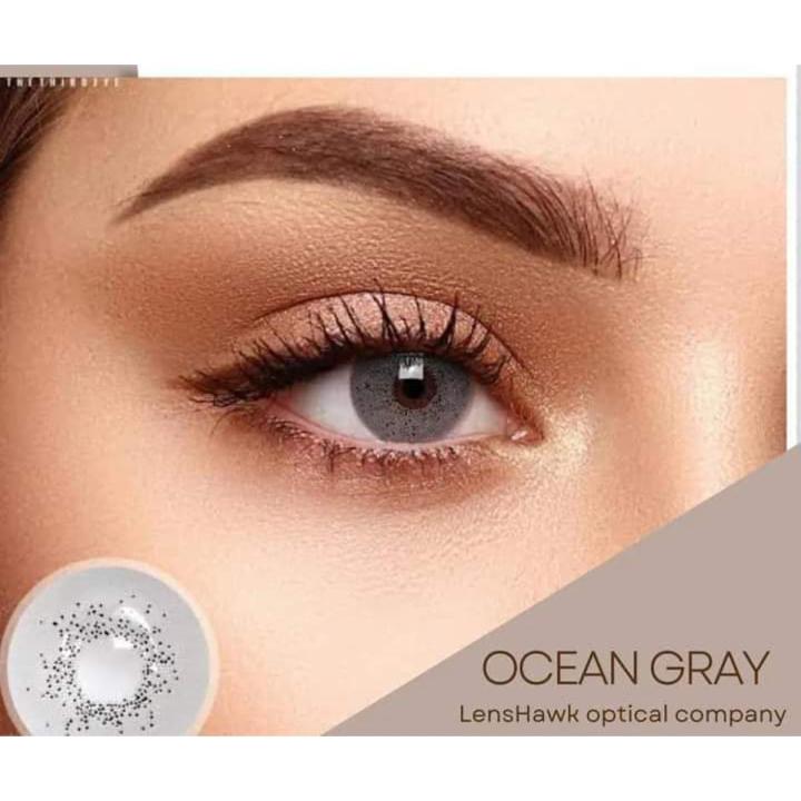 Color lens Eye Contact Lenses Ocean 1-tone Grey With Container + free water kit / disposable lenses / lense, eye lense / color lense / eye lenses for girls