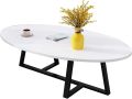 Coffee Table, Japanese Oval Low Table (100x50x45cm), E1 Environmental Protection Board+Carbon Steel Bracket Leisure Table. 
