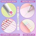 Flownwing 6-Piece Different Dual Tip Curve shape Highlighter Pen Set – Vibrant Colored Pens with Fine Tips for Adult Teenage Kids, Perfect for Coloring Books, Writing, Journaling, Drawing, Scrapbooking, Art, and Office Use (A-6PCS)". 