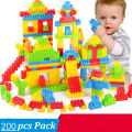 200 Pcs - Educational Building Blocks Toys Set Plastic Square Kids Building Bricks Classic For Kids Boys and Girls - Educational Buildings Block Toy Sets. 