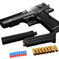 Desert Eagle Toy Gun, with Silencer, Glock Soft Bullet Toy Gun Shell Ejection Foam Darts Blaster Manual Airsoft Gun With Silencer For Kid Adult, Nice Gift for Kids. 