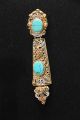 Long Earring Gold Plated with imported Colorful stones- JT-253. 