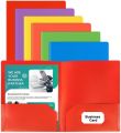 Business Card Holder Pocket Folders Professional Heavy Duty Letter Size File Folders Six-Pack Multi-Color Document Folders for. 